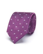 Cravate à motifs 100% soie violet_0