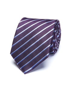 Cravates regiment 100% soie violet_0