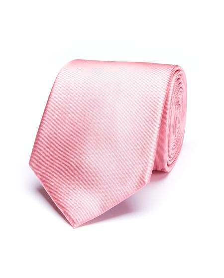 Cravatta tinta unita rosa 100% seta_0