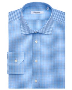 Fancy blue checked shirt francese_0