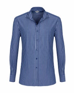 Camicia luxury vintage blu a righe bianche francese_0