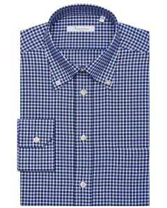 Fancy shirt with blue micro-pattern button down_0