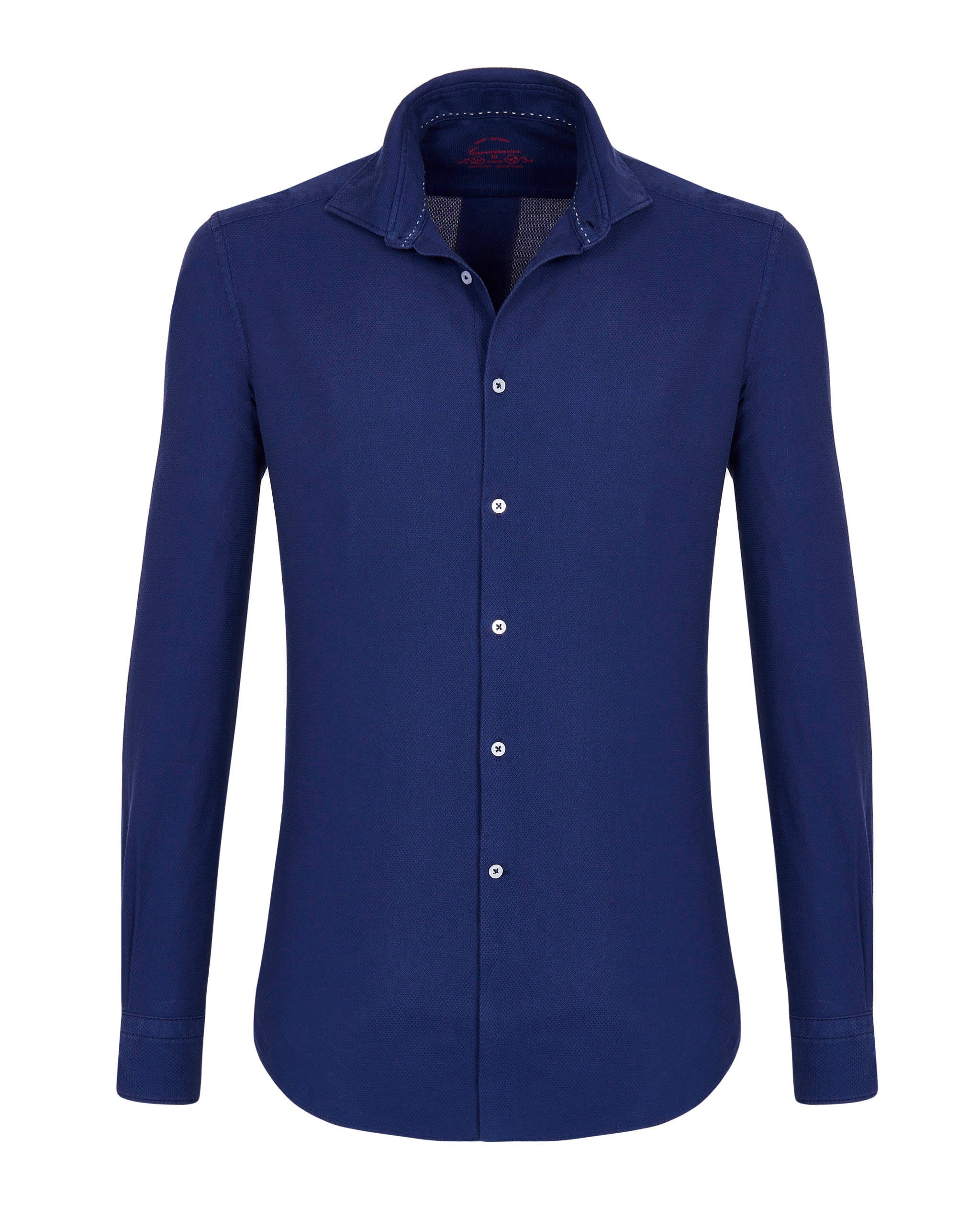 Chemise tendance en lin bleu marine coupe extra slim Camicissima