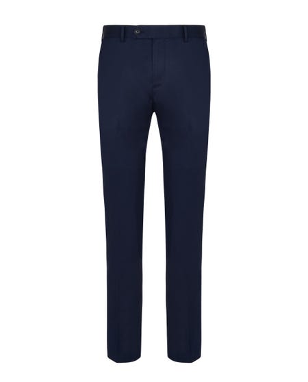 Pantalon bleu sans repassage en twill coupe slim_0