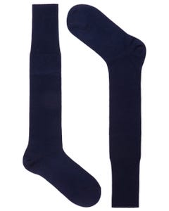 Chaussettes longues bleu en mailles lisses blue_0