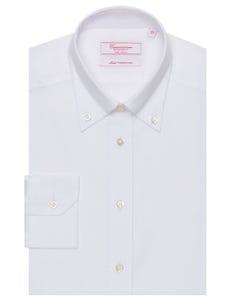 Camicia permanent bianca, extra slim portofino button down_0